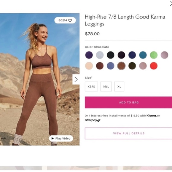 Sold Free people good karma leggings chocolate - Picture 6 of 6